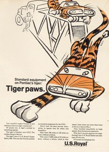 1964 US Royal Tires: Tiger Paws Standard Equipment Vintage Print Ad - Picture 1 of 1