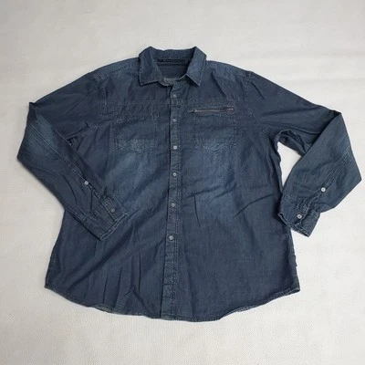 Sean John Men's Denim Blue Wash Long Sleeve Button Shirt Size 2XL - Image 1 of 4