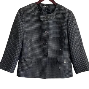 Alex Marie Jacket Women Size 8 Black Oversize Blazer Buttons Career Workwear - Picture 1 of 16