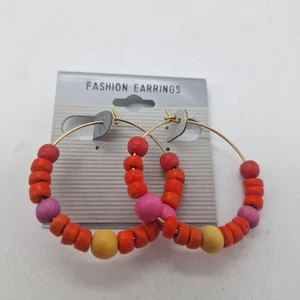 Bunte Perlen Creolen Mode Ohrringe - Bild 1 von 3