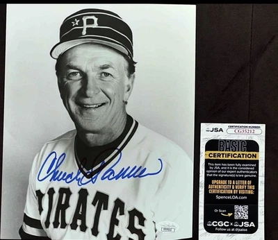 Chuck Tanner Signed  AUTOGRAPH 8x10 Photo JSA  COA PIRATES 79 WSC - Image 1 of 3