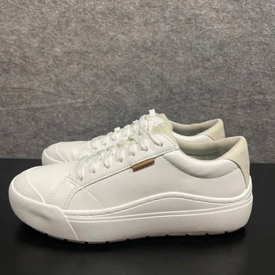 Dr. Scholl's Time Off Sneaker Womens 7.5M White Gold Faux Leather Platform Shoes - Image 1 of 4