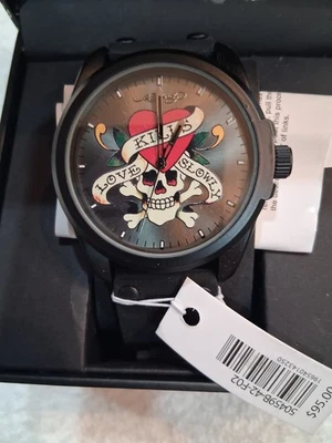 Reloj Ed Hardy Love Kills Slowly With Heart And Skull Nuevo En Caja Foto 1 de 4