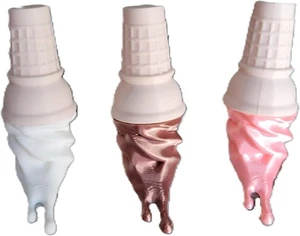 Imanes de nevera de cono de helado fundido - Juego de 3 (vainilla, chocolate, fresa - Imagen 1 de 9