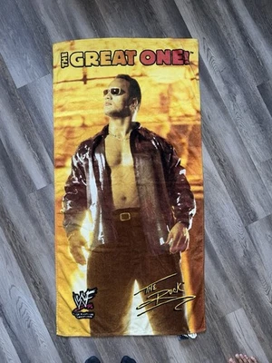Toalla de playa WWF The Rock The Great One 2001 Dwayne Johnson WWE vintage 52 x 28 Foto 1 de 4