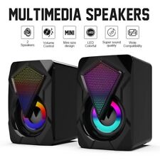 Wired LED Speakers Gaming Bass Surround Sound System USB for Computer Desktop PC