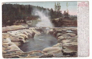 Cartolina antica Crater Oblong Geyser / Yellowstone Park Wyoming / Haynes udb - Foto 1 di 2