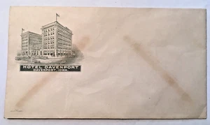 Antiguo sobre membrete Hotel Davenport Iowa 1907 - Imagen 1 de 2