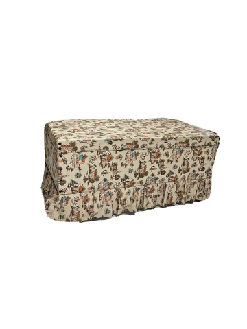 Vintage Handmade Chest Bench Equestrian Hunting Print Toile Wood Trunk Custom Cover