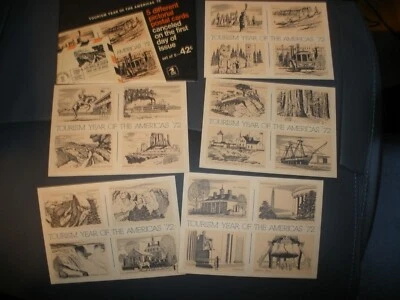 Tourism Year of the Americas 1972 US Postal 5 1st Day Issue Post Cards  - Image 1 of 3