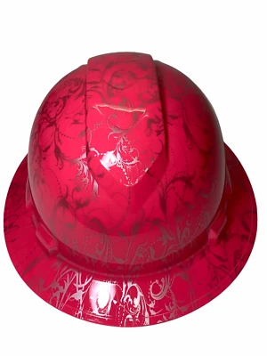Hydro Dipped Hard Hat Ridgeline Full Brim Custom Pink Lilys - Image 1 of 4