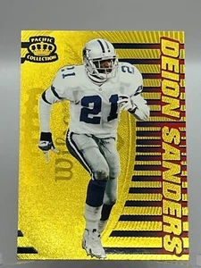 1996 Pacific Crown Collection Football Card #P-38 Deion Sanders - Gold Foil - Picture 1 of 3