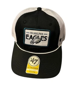 Philadelphia Eagles ‘47 Trucker Youth Hat Adjustable Black/White NEW - Picture 1 of 5