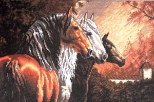 DIMENSIONS Gold Collection EQUINE TRIO Counted Cross Stitch Kit  **RARE** Card - Bild 1 von 3