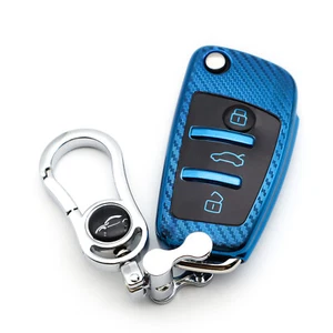 Funda protectora de llave TPU diseño carbono para Audi A1 A3 S3 Q3 Q7 TT - Imagen 1 de 11