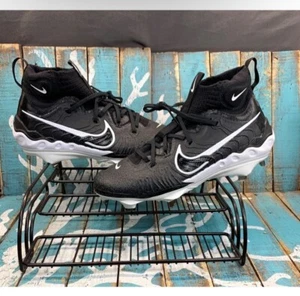 Nike Alpha Huarache NXT Metal Baseball Cleats Men's Size 12 Black White New - Picture 1 of 8