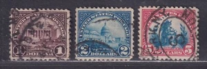 United States Scott 571-573 Used 1923 4th Bureau Issue Dollar Values - Picture 1 of 2