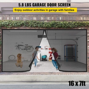 Magnetic Garage Door Screen 16 x 7ft for 2 Cars Heavy-Duty Garage Net Fiberglass - Picture 1 of 15