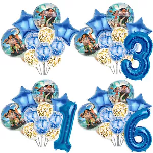 Disney Princess Moana Balloons Birthday Party Decorations Foil Latex Blue Helium - Picture 1 of 12