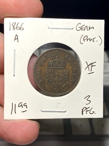1866 A Germany (Prussia) 3 Pfennig - Picture 1 of 2