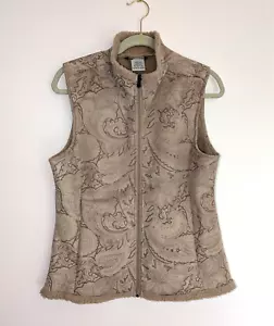 Chaleco de gamuza sintética de cachemira Carole Little para mujer - Forro Sherpa mediano - Imagen 1 de 9