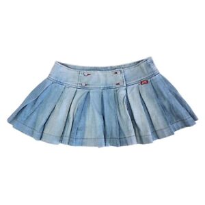 Vintage Y2k Miss Sixty Mini Pleated Denim Skirt Size M