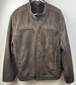 Claiborne Outerwear Men’s Chocolate Brown Faux Sued Jacket Medium - Picture 1 of 11