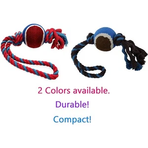Pets First 2in-1 Tennis Ball Toy with Rope For Dogs & Cats Durable Dog Rope Toy - Picture 1 of 6