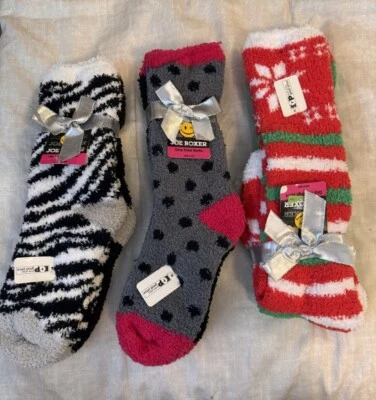 Joe Boxer Mujer Acogedor Difuso Crew Calcetines Zapato Talla 4-10 Foto 1 de 4