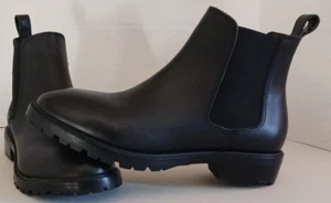 Steve Madden Women's Leopold Ankle Boots Leather Almond Flat Heel Stretch Sz 8.5 - Picture 1 of 13