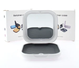 2x Denture Storage Case w/ Mirror Dental Retainer Orthodontic Mouth Guard Box - Picture 1 of 3