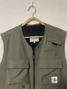 Carhartt WIP Elmwood Green Vest Men's Outerwear Front Opening Fashion Designer L - Picture 1 of 7