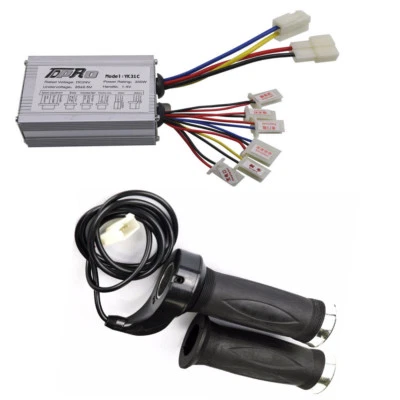 24V 350W Electric Brush Motor Controller Throttle Grips For ATV E-bike Scooter - Image 1 of 4