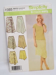 Simplicity 4593 misses bias skirts with length variations Plus Sizes 14-22 UNCUT - Picture 1 of 7