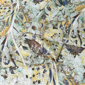 1 yard X 1.4 meter Vintage Lotus Viscose Fabric Rayon Material For Dress Shirt - Picture 1 of 6