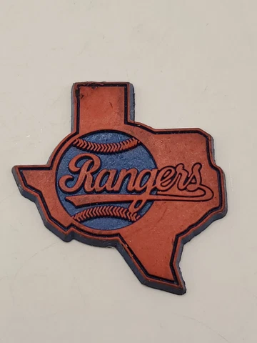 Vintage Texas Rangers Standing Board Baseball Fridge Rubber Team Logo Magnet Cover
