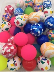40 Palline 49mm 2" Alto Rimbalzo Parte Sacchetto Riempitivo Super Ball Palline Rimbalzanti - Foto 1 di 2