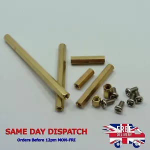 Hexagonal M3 Brass Female Pillars Hex Standoff Spacer PCB & Bolt Support Thread - Picture 1 of 3