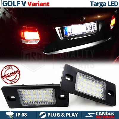 Luci TARGA LED per VW GOLF 5 Variant PLACCHETTE Complete CANBUS 18 LED 6500K - Immagine 1 di 4