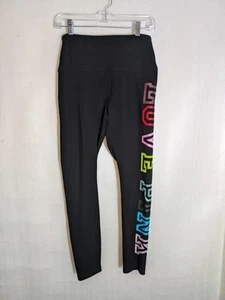 PINK by Victoria Secret YOGA Damen Leggings Love Pink Schwarz Größe Large "F021" - Bild 1 von 4