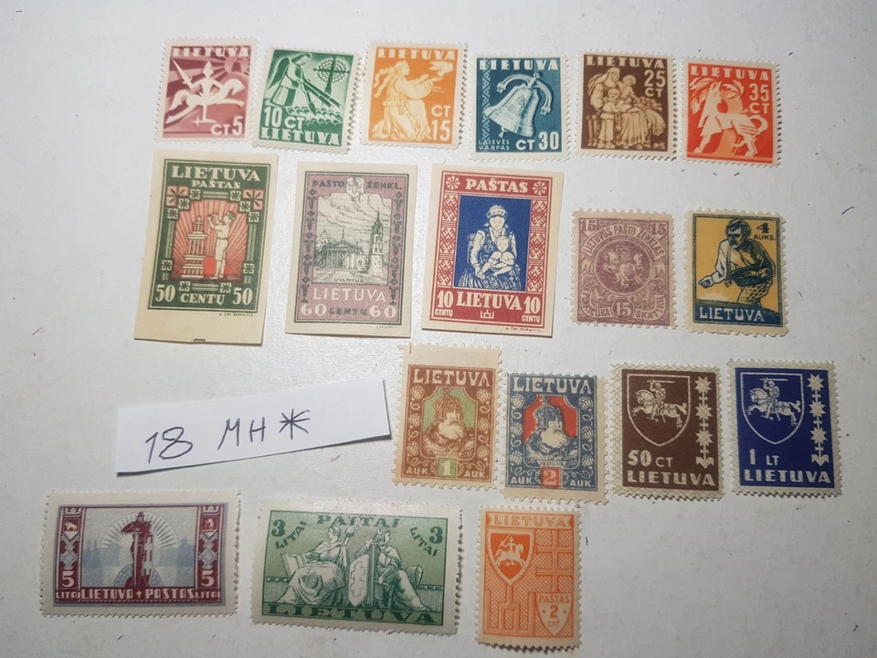 Sellos Lituania Lietuva de la década de 1930 18 MH* ENVÍO INTERNACIONAL GRATUITO Foto 1 de 1