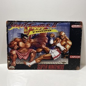 Street Fighter Metal Sign Video Game Poster Nintendo NES Cover Capcom Retro New