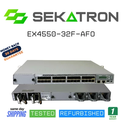 🔀 Juniper EX4550-32F-AFO • 32× 10G SFP+ • Airflow Out 1× PSU • Tested ⚡FastShip - Image 1 of 2