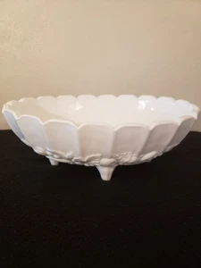 Westmoreland Vintage Milchglas Oval Obstschale mit Fuß - Bild 1 von 11