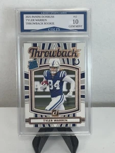 2025 Panini Donruss Tyler Warren Colts Throwback Rated Rookie Insert Gem Mint 10 - Picture 1 of 1