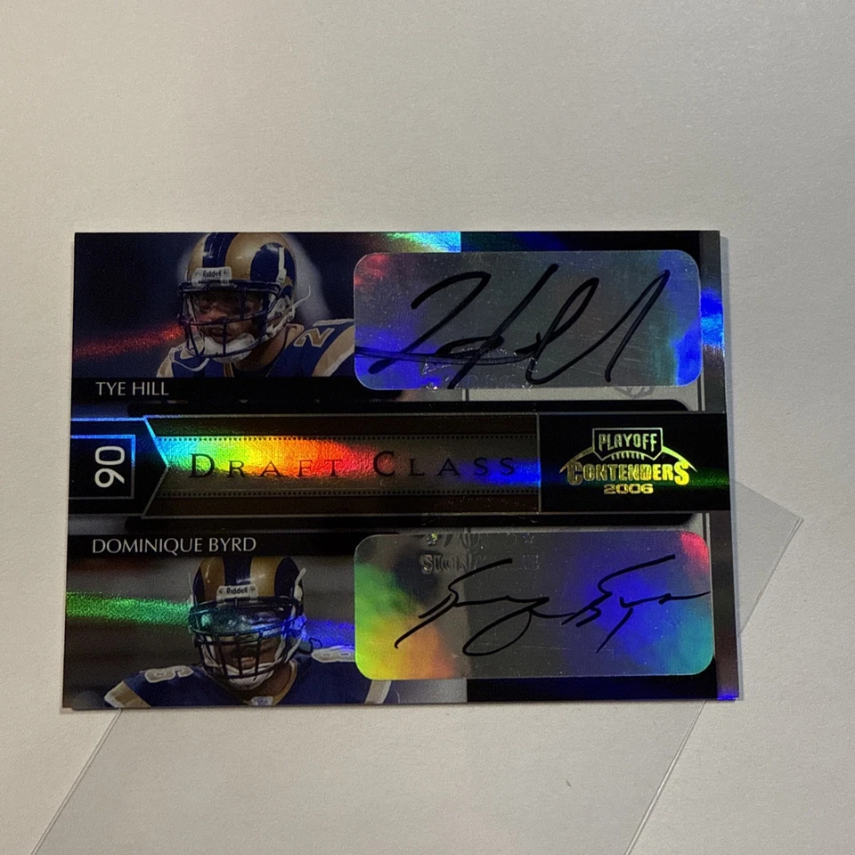 2006 Playoff Contenders Draft Class Dual AUTO RC Tye Hill Dominique Byrd Clemson - Image 1 of 2
