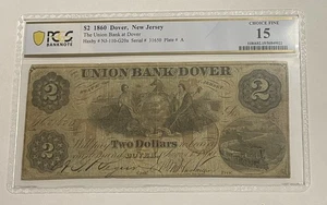 RARE 1860 Bank of Dover $2 PCGS Choice Fine 15 Museum Quality One of Kind !!!! - Picture 1 of 2