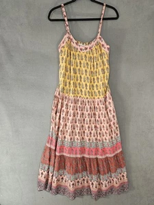 Knox Rose Damen Maxikleid Größe M Blumen Ärmellos Patchwork Boho Teir  - Bild 1 von 10