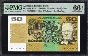 Australia 50 Dollars P47g 1989 Fraser Higgins PMG66 Gem UNC EPQ HIGHEST GRADE - Picture 1 of 3
