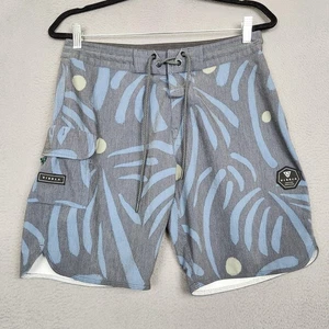 Vissla Boardshorts Herren 30 grau blau Blätterdruck schnelltrocknend Stretch Schwimmen M1065PRI - Bild 1 von 12